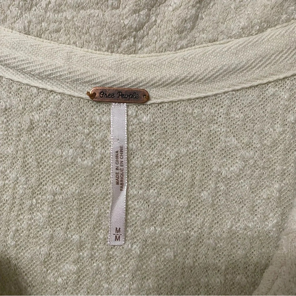 Free People Bauhaus Sweater Coat Open Front Long Jacket Oatmeal Cardigan - Picture 3 of 7